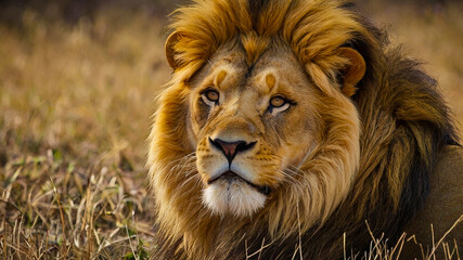 Fototapeta premium Fake Lion CGI Strong Beautiful Big cat Fur