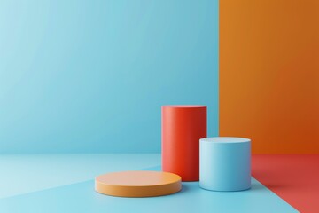 Modern Market Survey Concept in Flat Design with 3D Render and Split-Complementary Colors, Side View Perspective