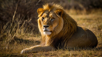 Obraz premium Fake Lion CGI Strong Beautiful Big cat Fur