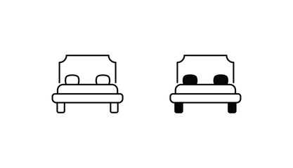 Bed icon design with white background stock illustration