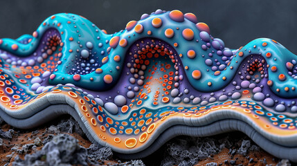 Obraz premium Colorful Organic Waves with Bubble Patterns..