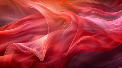 Obraz premium Soft Flowing Red and Pink Fabric Waves..
