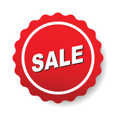 Red Sale Tag banner vector design EPS10 ,Price Sale Tag design red color circle round badge tag with shadow for business shopping online, website to show your low price. isolated on white background