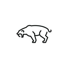 Saber-Toothed Tiger icon. Simple saber-toothed tiger icon for social media, app, and web design. Vector illustration.