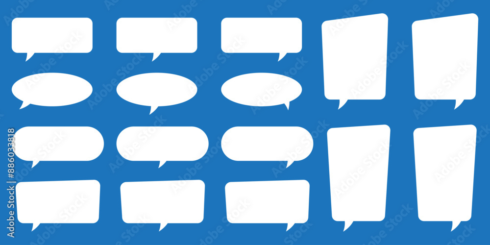 Poster set of speech bubbles. speak bubble text, cartoon chatting box, message box. blank empty speech bubb