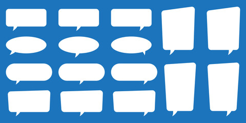 Obraz premium Set of speech bubbles. Speak bubble text, cartoon chatting box, message box. Blank empty speech bubbles.