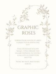 Floral borders,classic frame. Graphic design page.