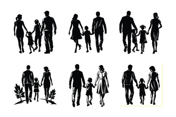 family big family small family illustrations bundle 