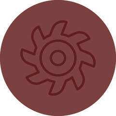 Circular Saw Vector Line Maroon Circle Maroon