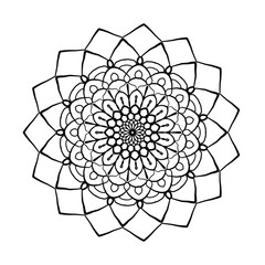 black and white flower,madalas simple drawing 