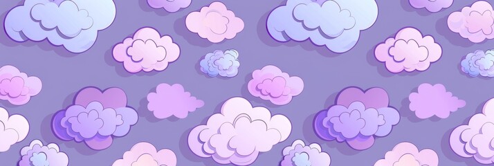 Purple background with a pattern of various shades of purple and pink clouds