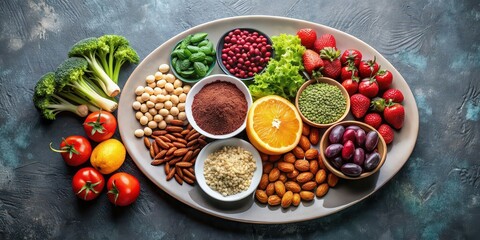 Plate of kidney-friendly foods, highlighting the role of nutrition in kidney health , Kidney health, nutrition