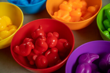  Multi-colored sorter toy. Educational games for Colors sorting.