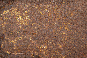 Rusty Metal Plate Texture on Weathered Wall