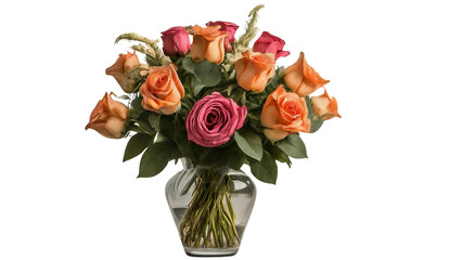 Bouquet of roses in a vase