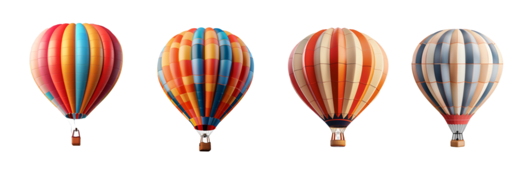 Collection of air balloon isolated on transparent background. Generated Ai