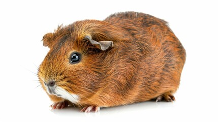 Brown guinea pig isolated on white