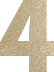 Obraz premium Gold glitter number 4