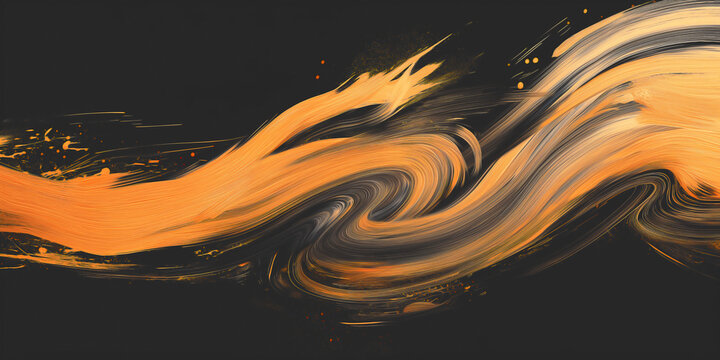 a single vector style brush stroke on black background