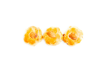 Cookies with cashew nuts isolated on white background, Homemade Cookies, Cashew Cookies