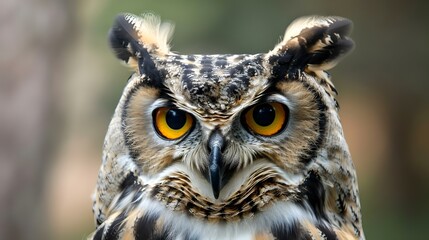 Obraz premium Portrait of a Wise Owl