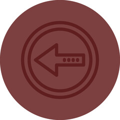 arrowleft Vector Line Maroon Circle Maroon