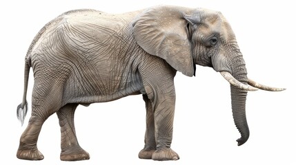 Obraz premium African elephant isolated in front of white background