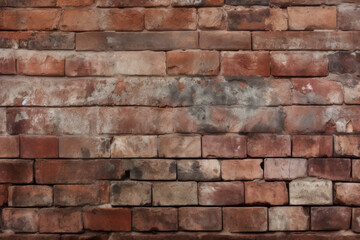 Obraz premium Processed collage of obsolete red brock masonry wall texture. Background for banner, backdrop