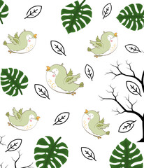 seamless pattern with birds