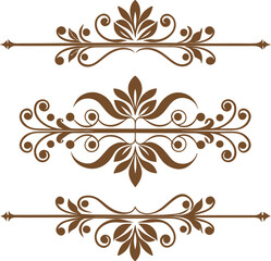 Dividers thin line elements set. Border underline for text page, book, invitation, wedding card, certificate