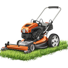 Lawn Mowing Flyer Isolated on Transparent or White Background, PNG