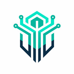 Minimalist tech startup logo design vector art illustration