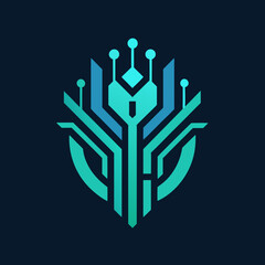 Minimalist tech startup logo design vector art illustration