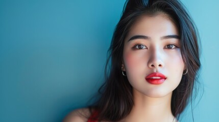 Fototapeta premium Confident Asian Beauty with Copy Space