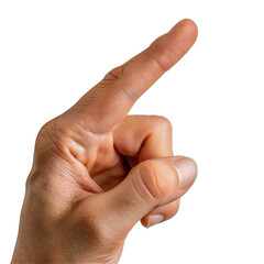 Finger Pressing Search Button Isolated on Transparent or White Background, PNG