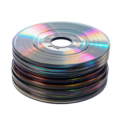 CD Disks in Vise Isolated on Transparent or White Background, PNG