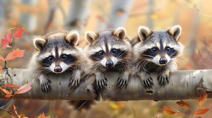 Three Raccoons