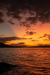 Sky view at sunset on the beach
