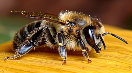 close up of bee on flower