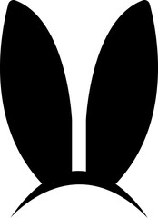 bunny ears icon, Rabbit ear silhouette, Easter hare pictogram. Cute bunny ears headband for Easter, rabbit costume mask, festive decoration for head. on transparent background, for greeting card.