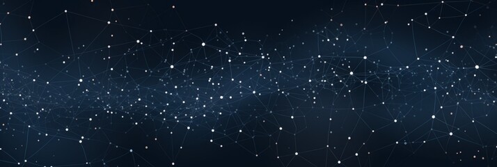 Obraz premium A dark blue background with a network of white dots connected by thin white lines