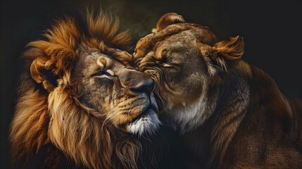Fototapeta premium Lions in love