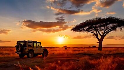 Fototapeta premium safari in the desert