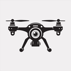 drone silhouette vector illustration on a white background