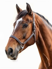 Obraz premium Equine Elegance Portrait of a Brown Horse with White Blaze