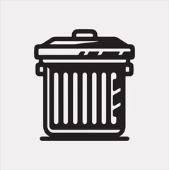 dumpster Icon of bin for trash silhouette vector on white background
