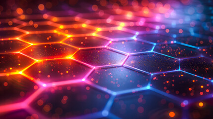 Obraz premium Futuristic Blue Hexagonal Technology Network.