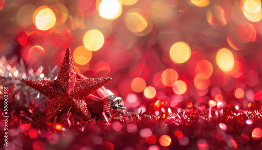 Aufkleber see a red star shining on a sparkling mound, creating a stunning visual display