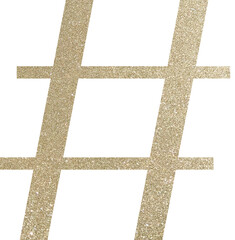 gold glitter hashtag symbol