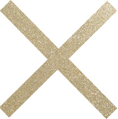 gold glitter multiplication symbol